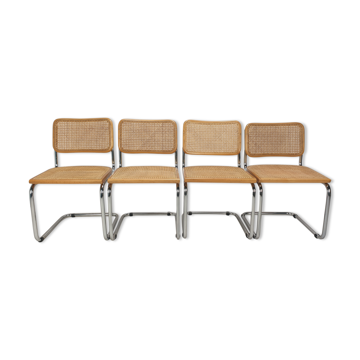 Set of 4 cesca chairs by marcel breuer