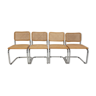 Set of 4 cesca chairs by marcel breuer