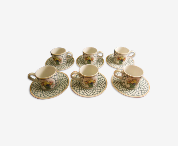 Service de 6 tasses à café en porcelaine Villeroy et Boch modèle Basket lot  1 | Selency