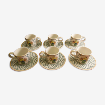 Service de 6 tasses à café en porcelaine Villeroy et Boch modèle Basket lot 1