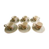 Service of 6 coffee cups in porcelain Villeroy and Boch model Basket lot 1