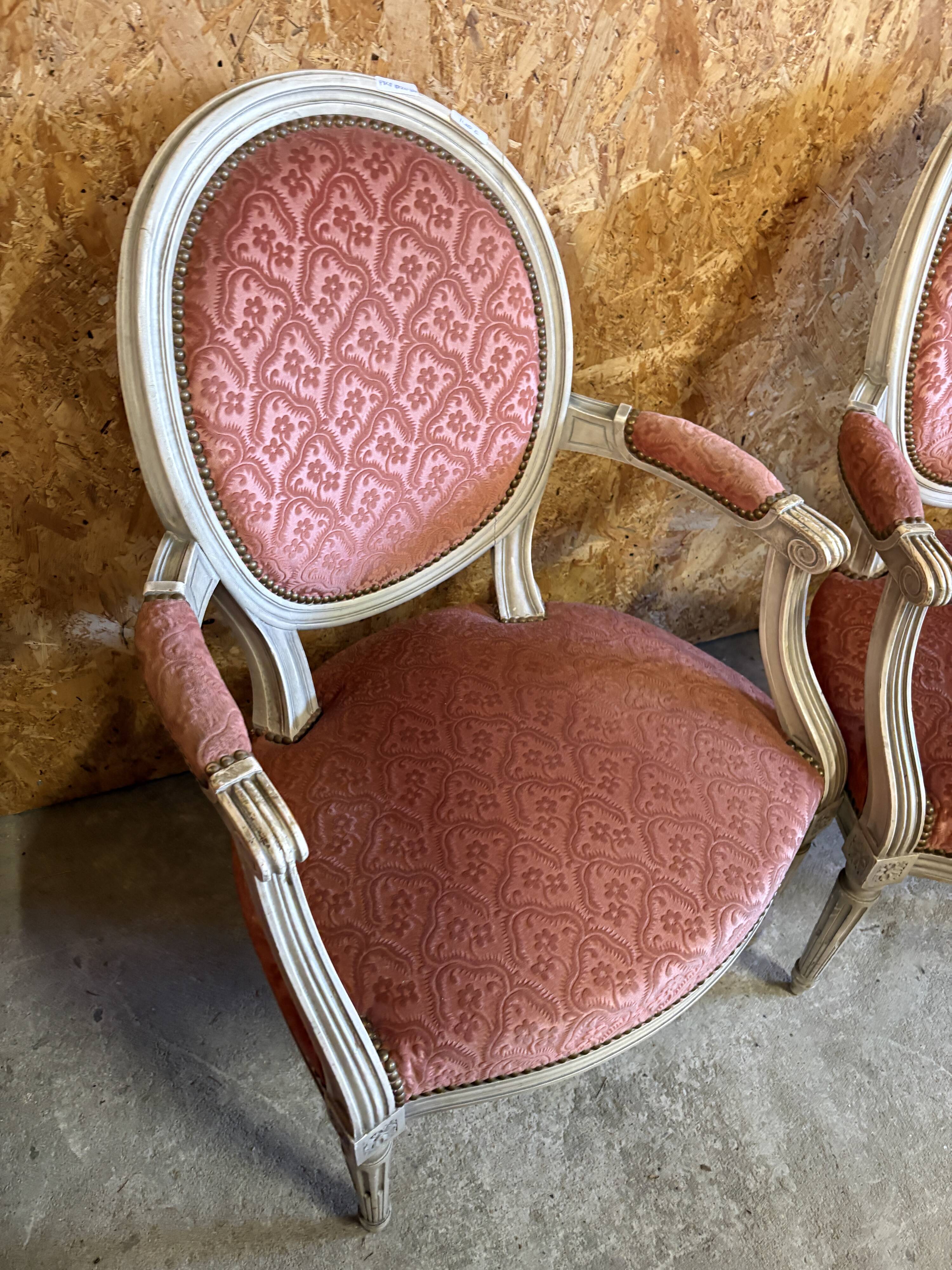 Pair of medallion armchairs