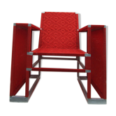 Fauteuil tissé en nylon rouge