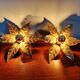 Pair of floral wall sconces in brass, design by Willy Daro, 1970.