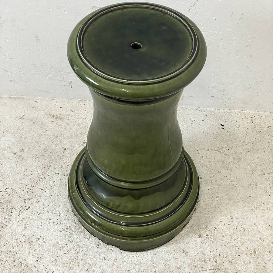 Green glazed ceramic stand