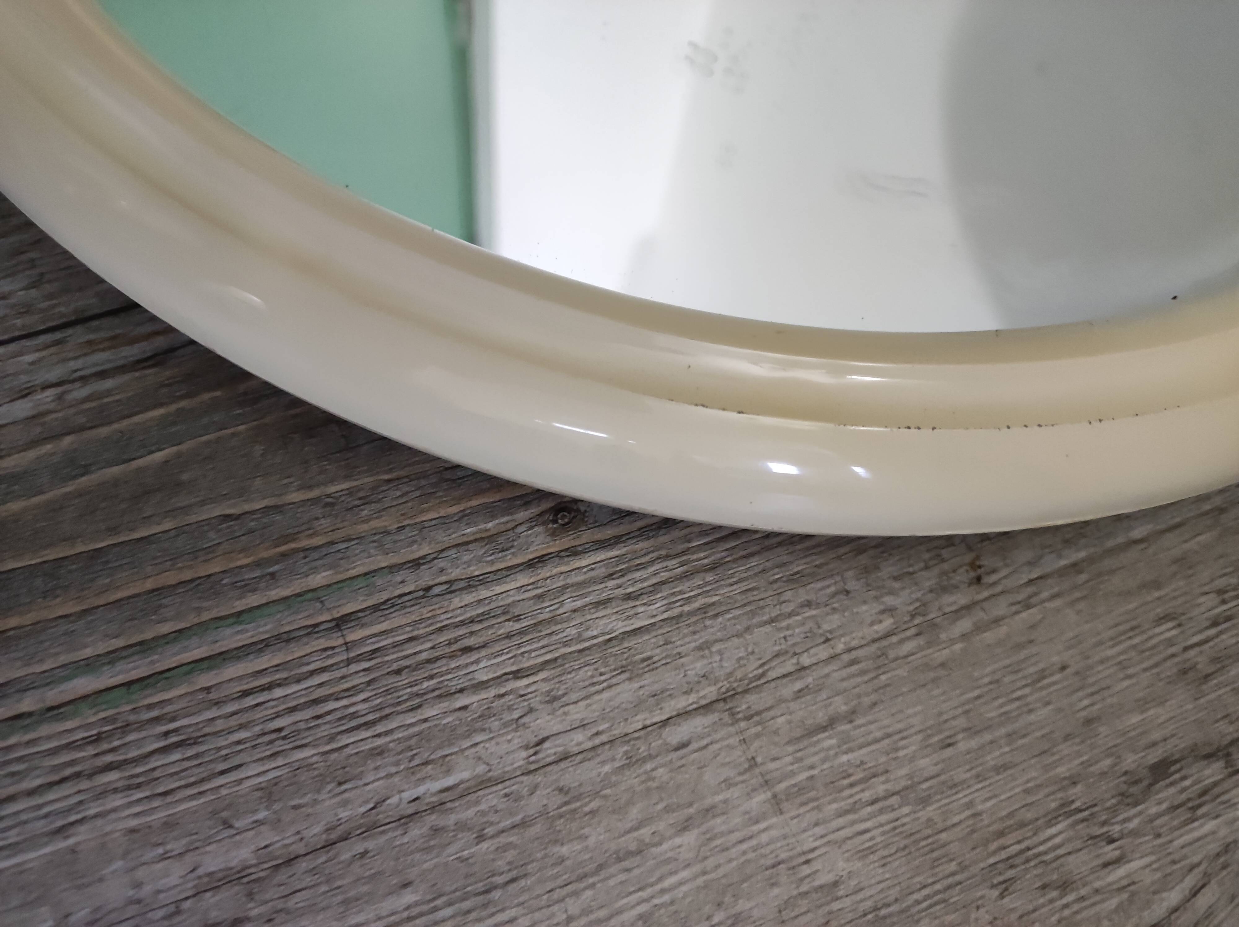 Round mirror plastic frame cream vintage Tiger Grey