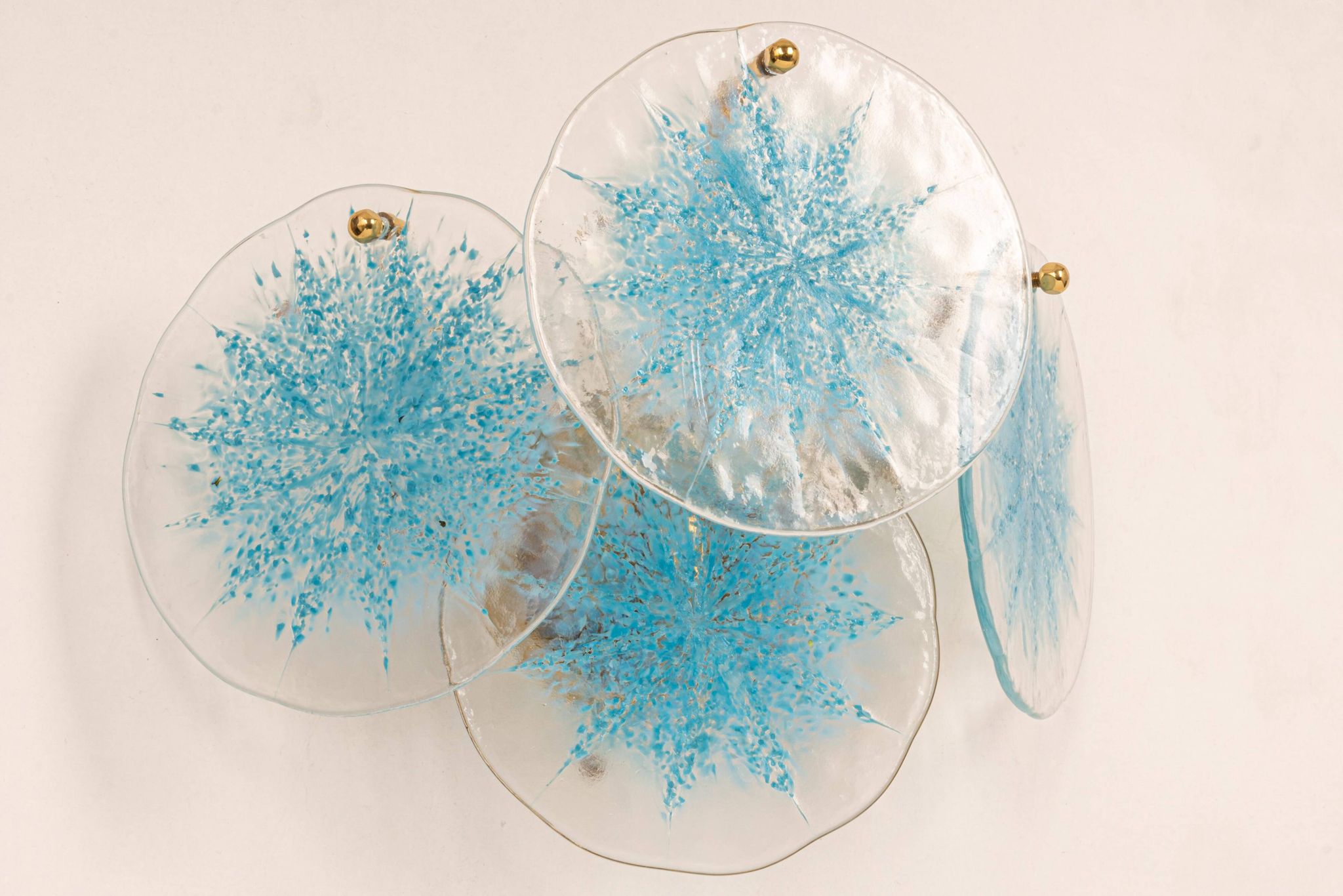 Blue Glass Disc Wall Light Vistosi, Italy, 1960s