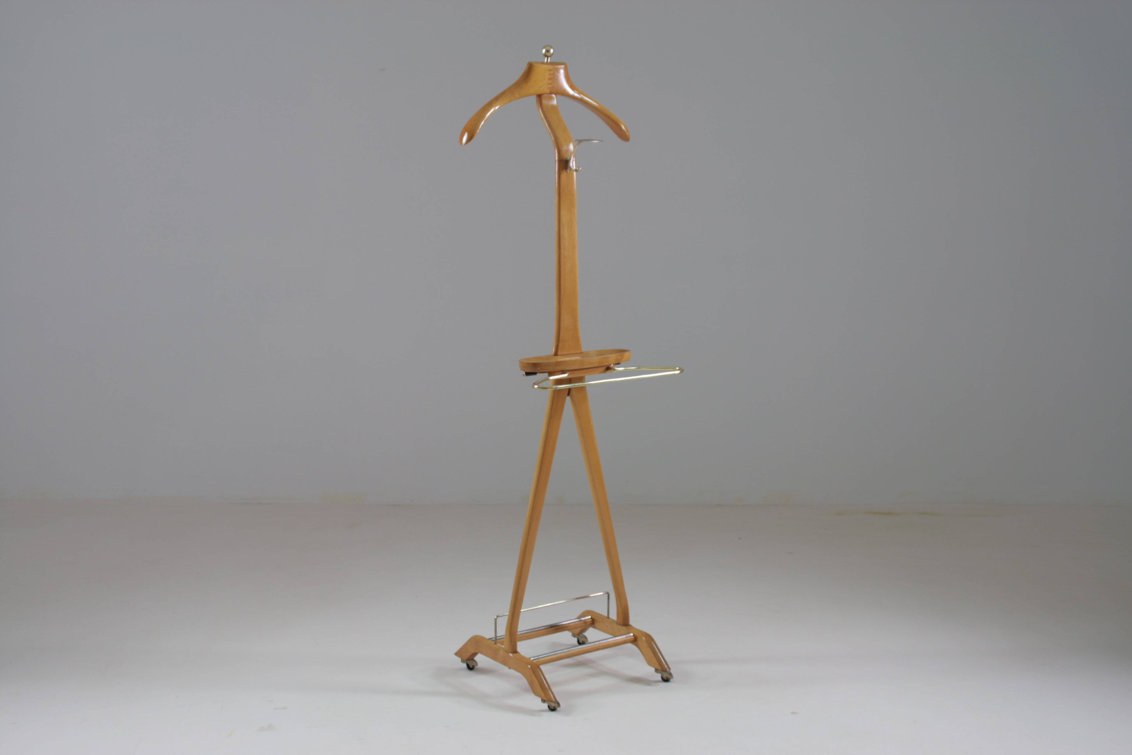 Vintage Italian beech valet by Ico Parisi for Fratelli Reguitti, 1950s