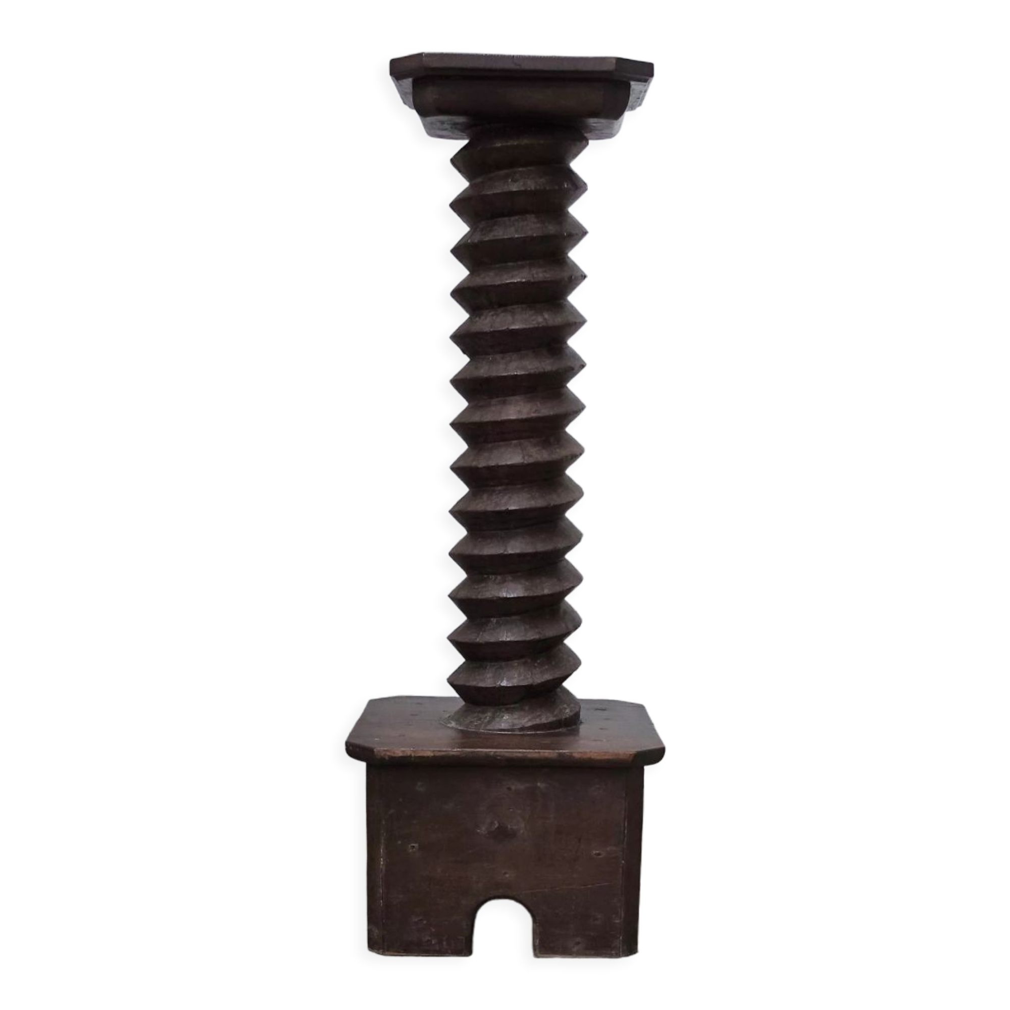 Antique wooden screw