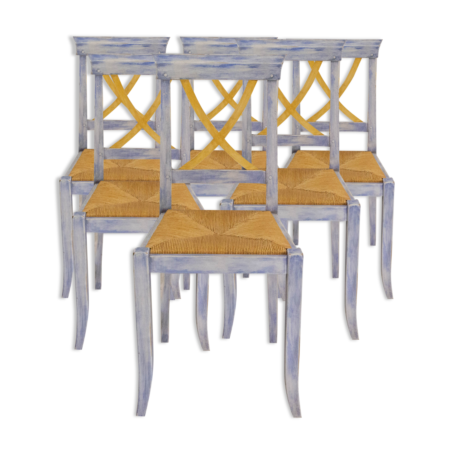 6 mulched provencal style chairs