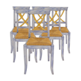 6 mulched provencal style chairs