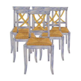 6 chaises de style provençal  paillées