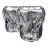 Paire de vases en cristal clair par Antonio & Guido Bon pour Val St Lambert - années 1960