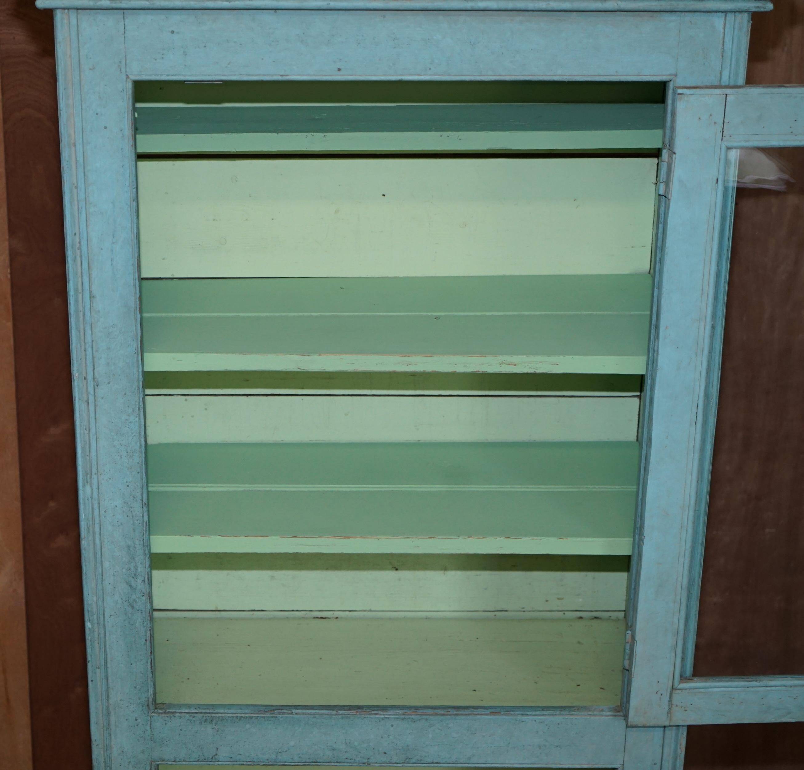 Hand-painted kitchen cupboard or bookcase from the Victorian era, 1860.