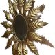 Sunflower sun mirror design 50 in gilded metal