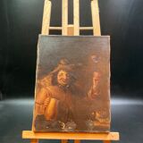 Painting on canvas depicting a man raising a glass of wine