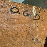 Terracotta tile with enamel decoration of a lady of the high nobility signed OGD