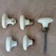 set of 5 old porcelain door handles