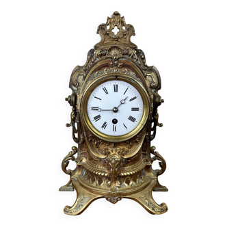 Napoleon III period clock with a ram in gilded and chiseled bronze circa 1850-1880