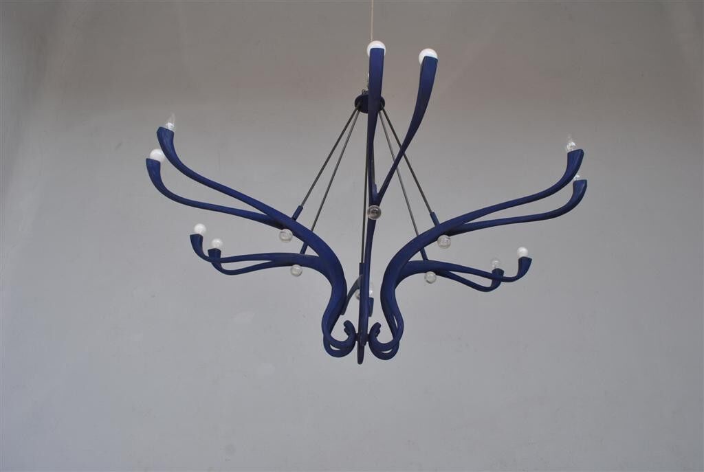 Vintage 1990s design to 12 lights chandelier