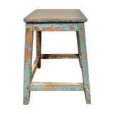Blue exotic wooden stool