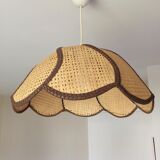 Vintage pendant lamp in natural fibers and fabric