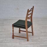 1970s, set of 6 Danish dining chairs, original condition, oak wood, furniture wool.