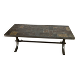 Brutalist slate coffee table, 1960