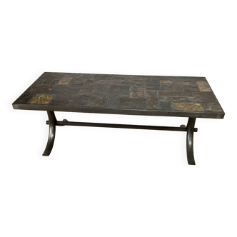 Brutalist slate coffee table, 1960