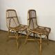 Paire de chaises en rotin & bambou