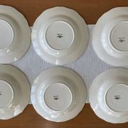 6  grandes assiettes creuses anciennes en faïence de Sarreguemines