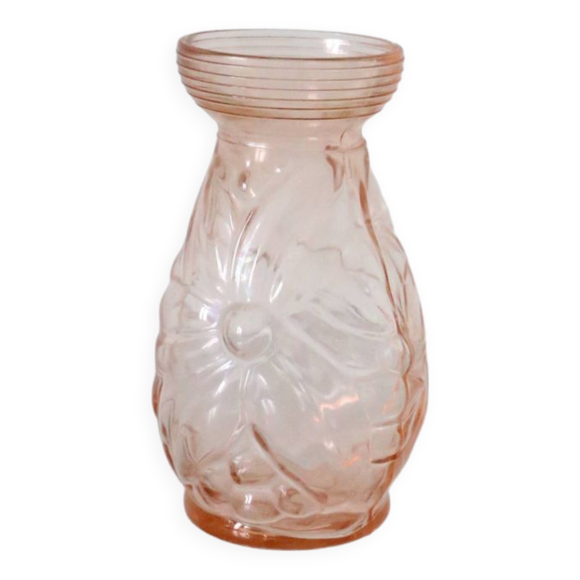 Little hyacinth vase in molded glass, vintage