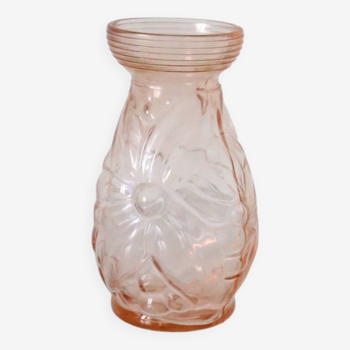 Petit vase à jacynthe en verre moulé, vintage