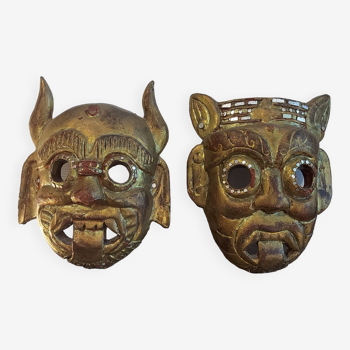 Paire de masques indonésiens