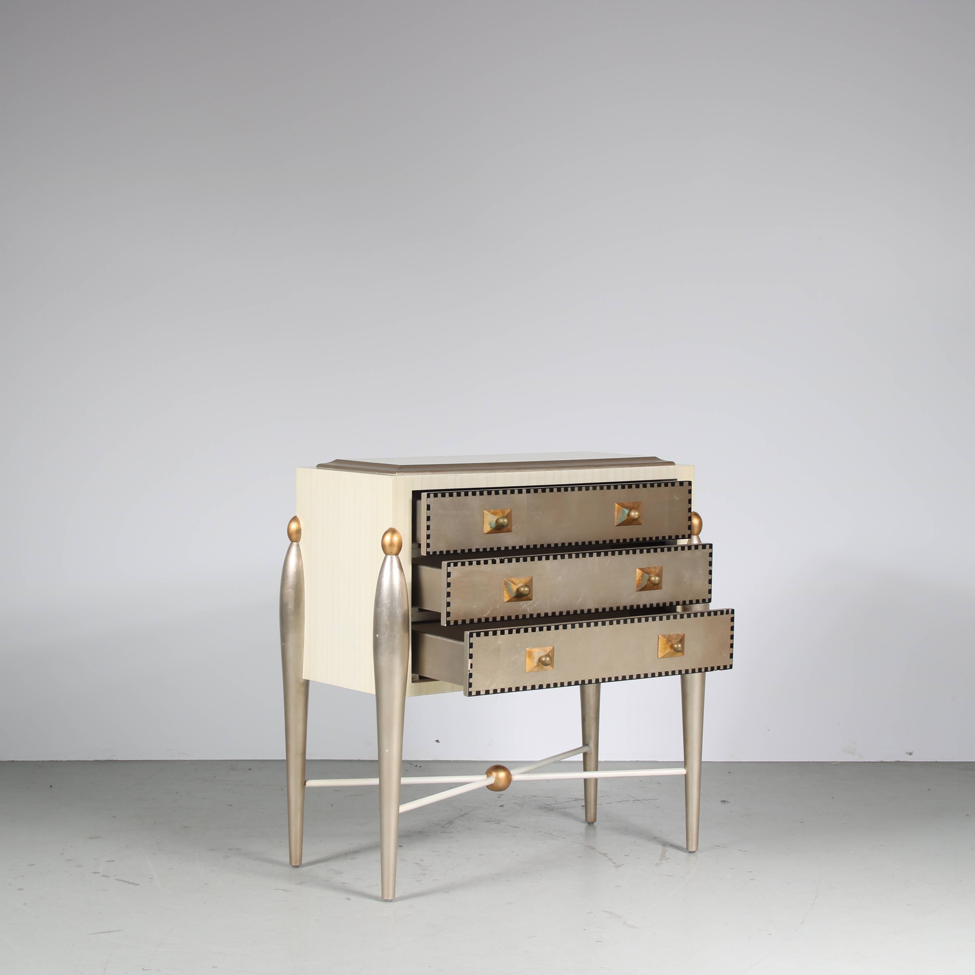 Drawer cabinet in memphis style, italy 1970