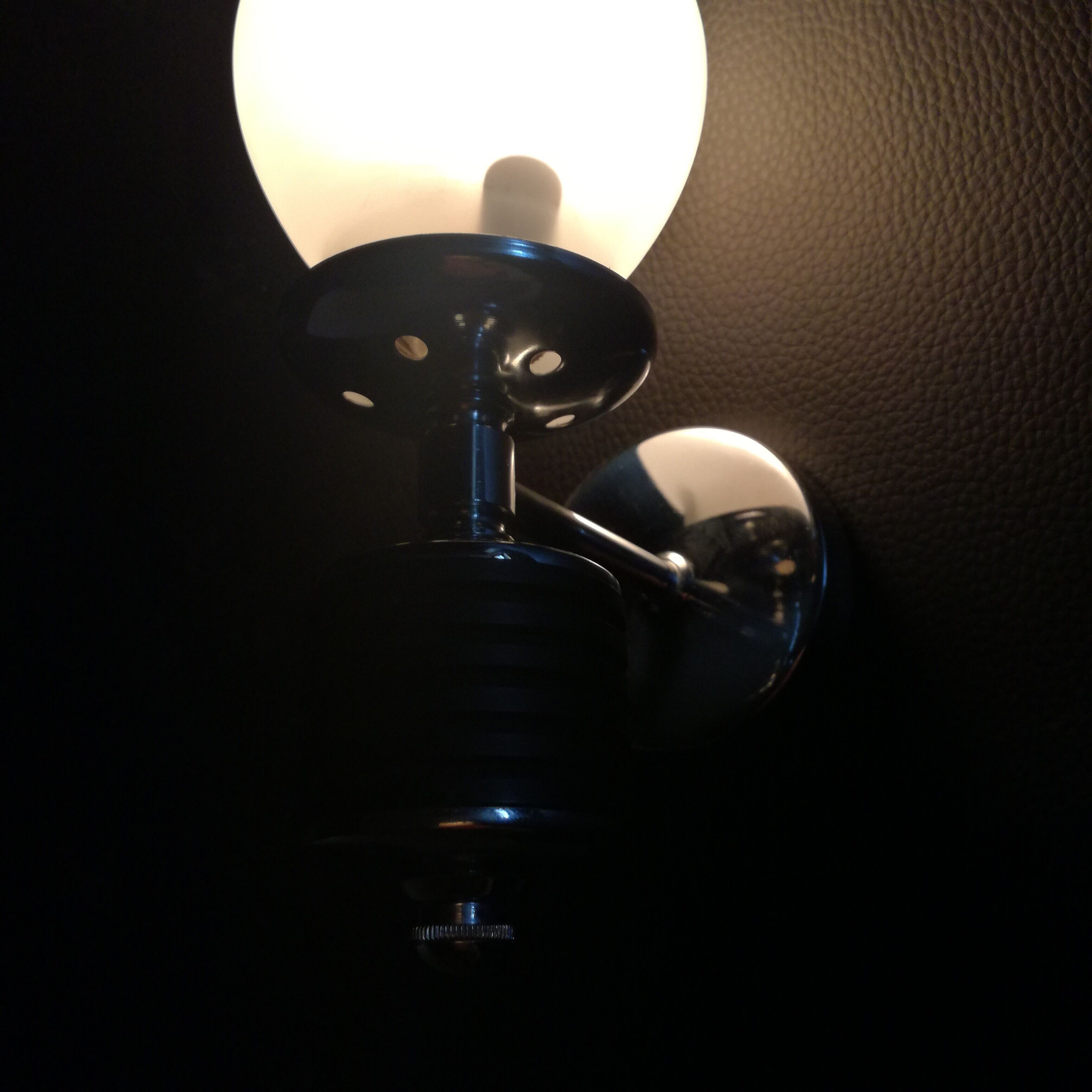 Metal and frosted glass wall lamp 1970