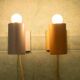 Vintage set of Danish wall lamps Fog&Mørup pastel Jo Hammerborg