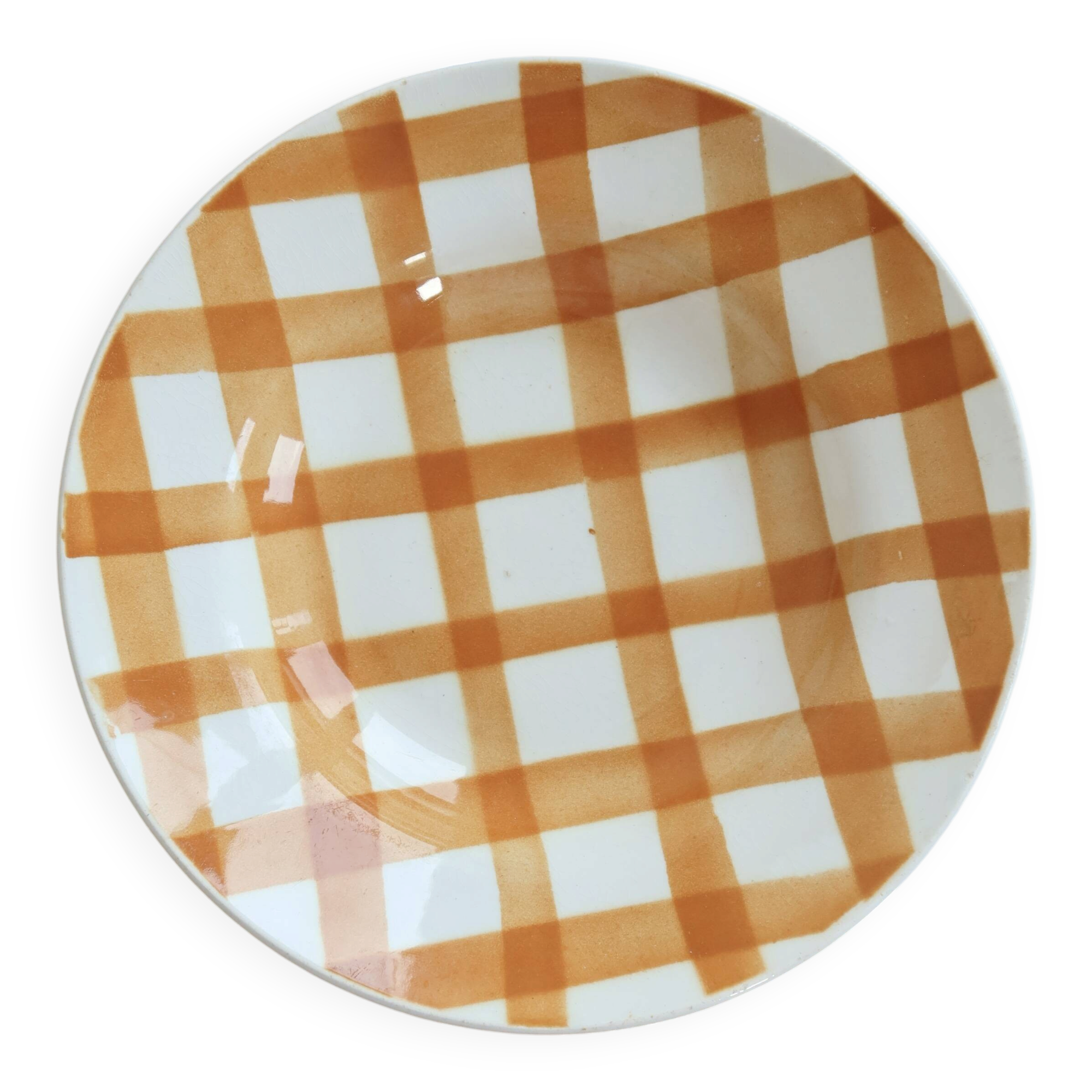 Vintage deep plate Moulin des Loups model Brown Tablecloth