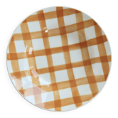 Assiette creuse vintage Moulin des Loups modèle Nappe marron