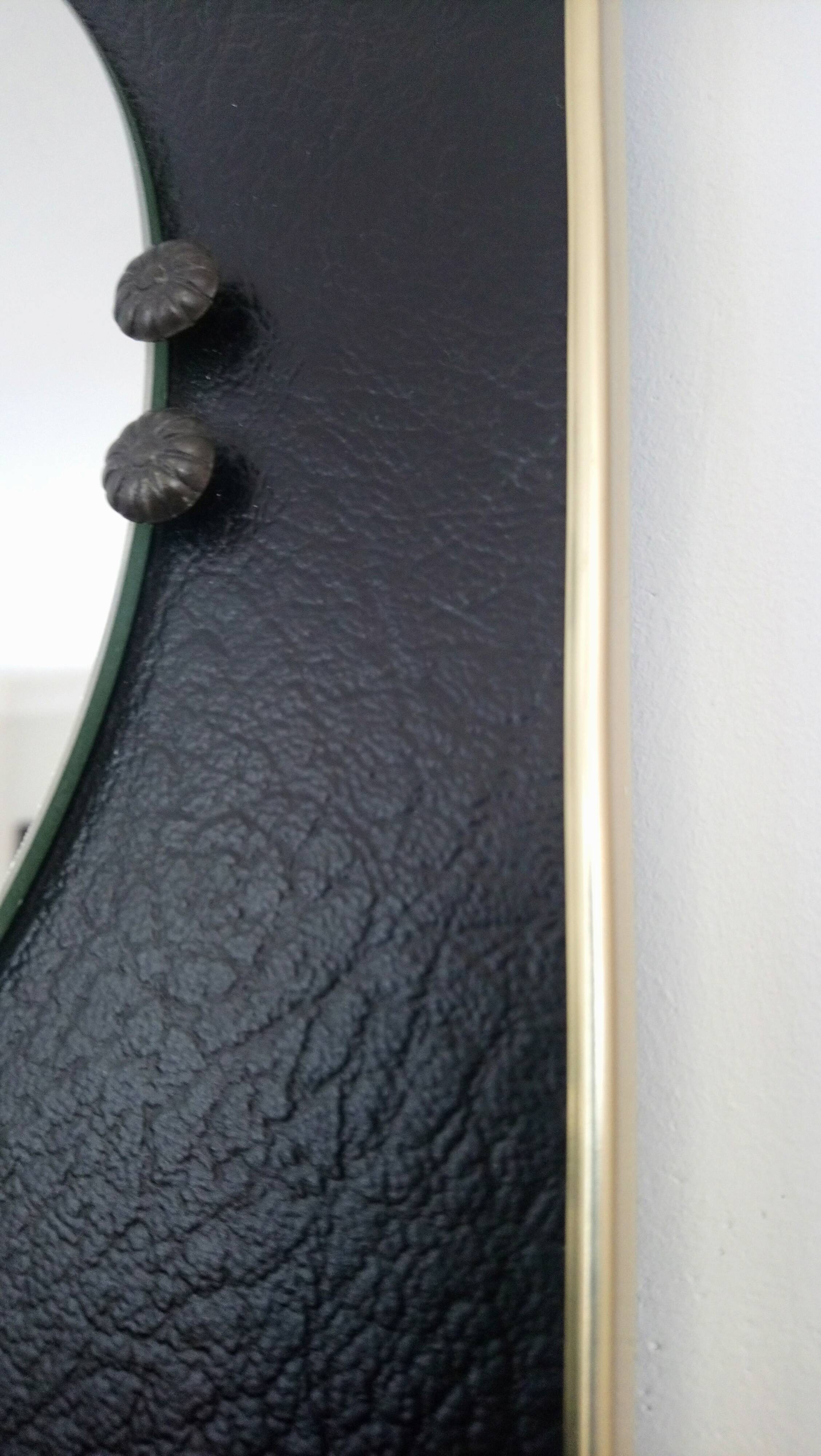 Miroir auxiliaire avec vide poche années 60 40x35cm