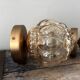 Pair of Scandinavian golden globe wall lights