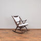 Danish teak & boucle rocking chair by Frank Reenskaug for Bramin