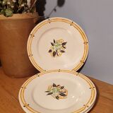 Trio of dessert plates Creil Montereau