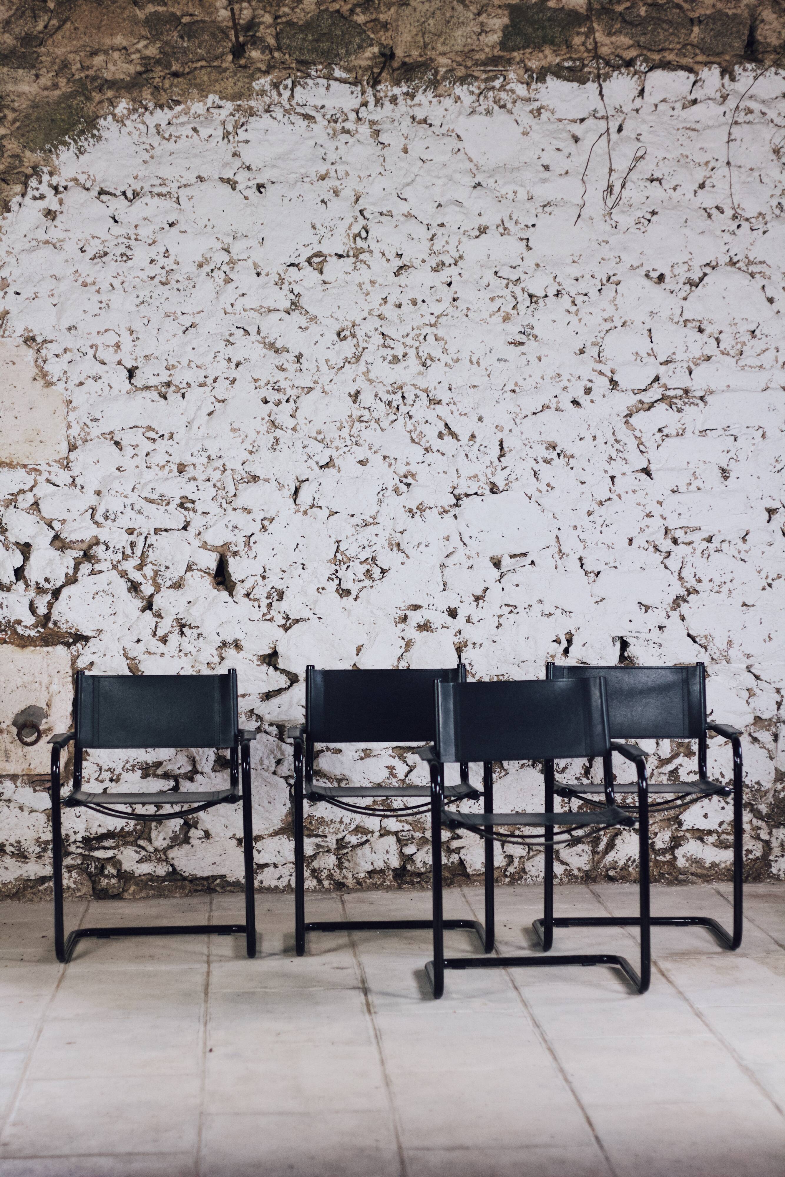 Lot de 6 fauteuils cantilever bauhaus style MG5 Grassi, 1970
