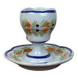 Henriot egg cup, Quimper France, hand painted