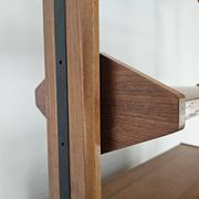 1960s teak floor/sky bookcase with shelves and compartment