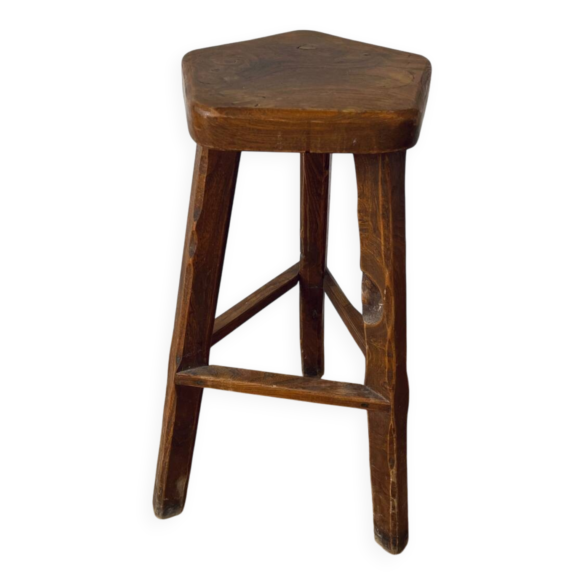 High stool in elm by Olavi Hanninen