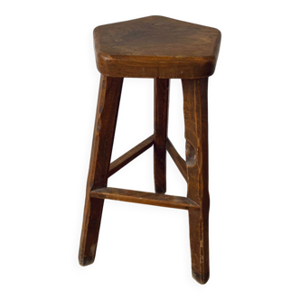 High stool in elm by Olavi Hanninen
