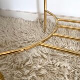 Table coffee glass and gold metal 1980