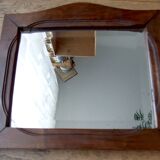 Miroir ancien biseauté cadre bois
